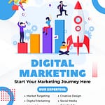 Blue and White Modern Digital Marketing Instagram Post
